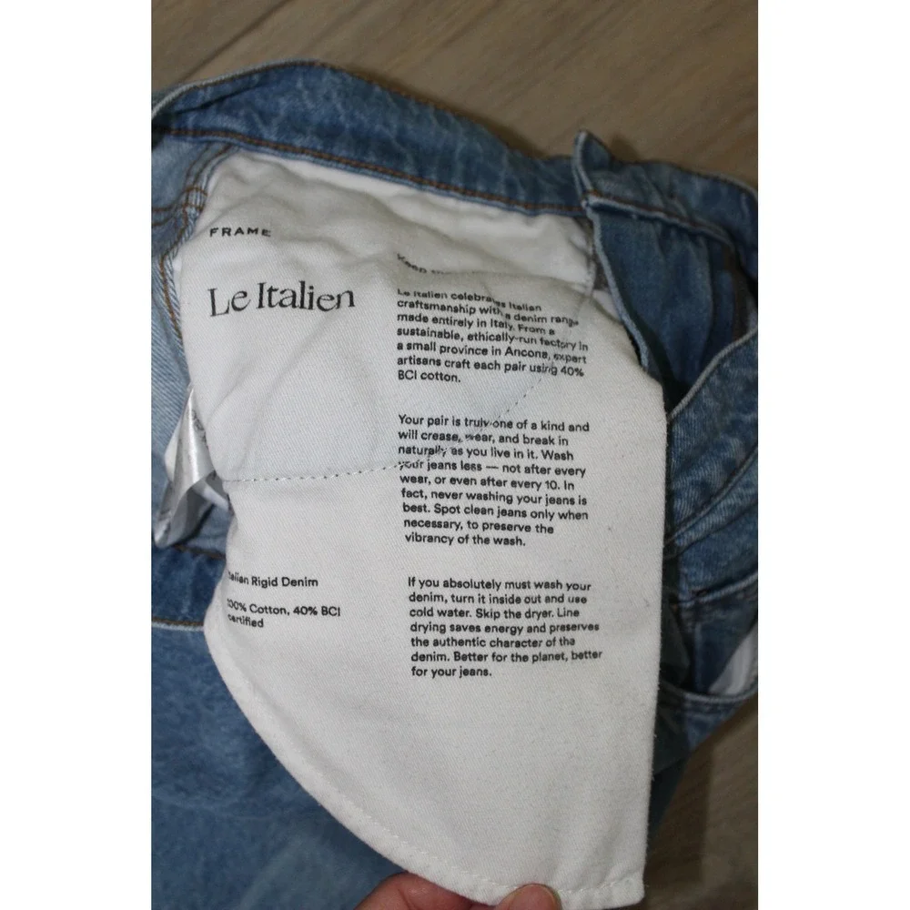 FRAME Le Italien Straight Leg Jeans High Rise Medium Wash Blue Size 25 Italy